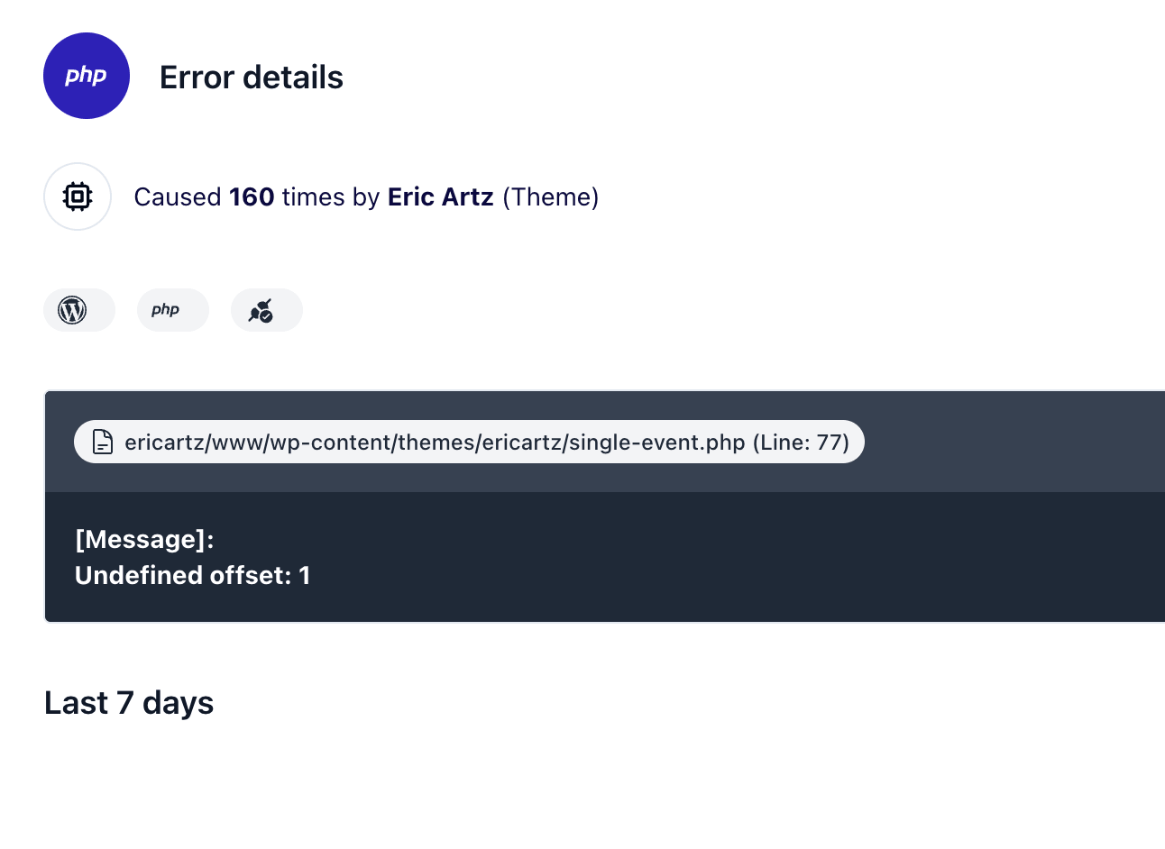 PHP errors monitoring