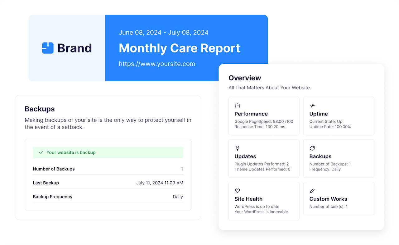 Client reporting & proof of work