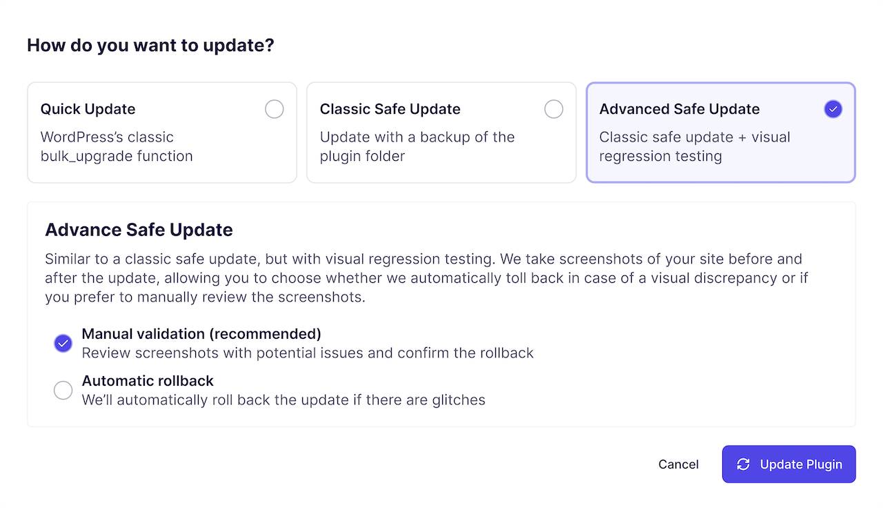 Safe Updates & automation
