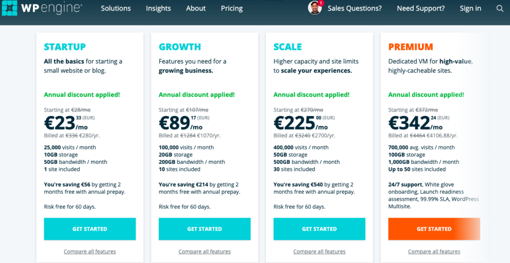 WP Engine Pricing