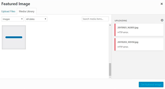 http error when uploading an image in WordPress