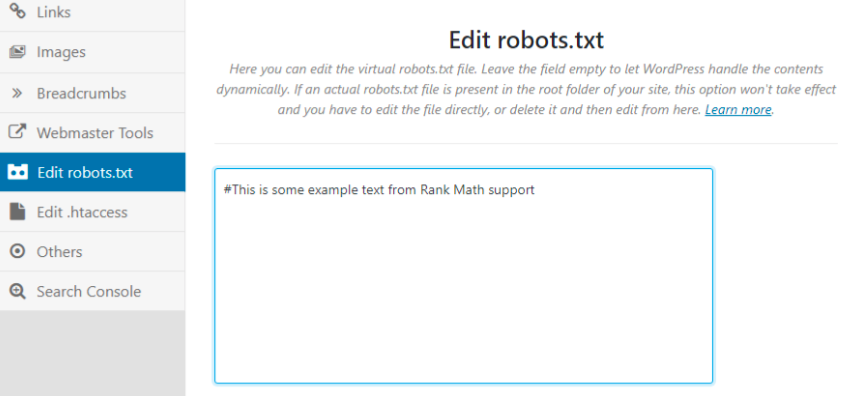 robots.txt mit Rankmath bearbeiten