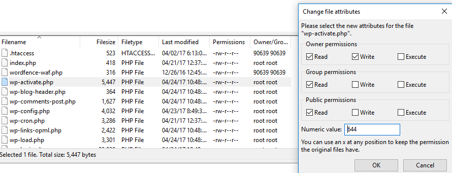 file attributes and permissions