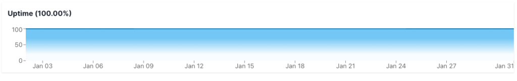 Kinsta's 100% uptime rate 