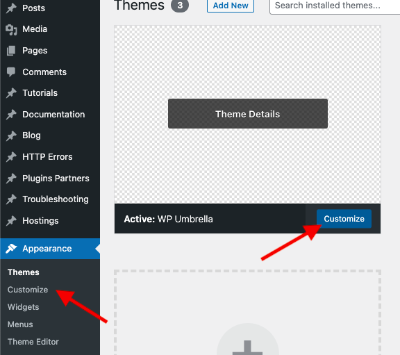 theme customization in WordPress