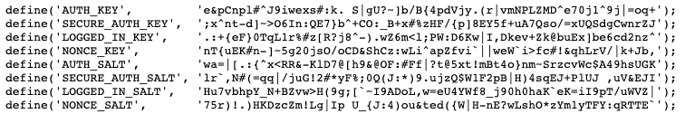 key and salts wp config.php