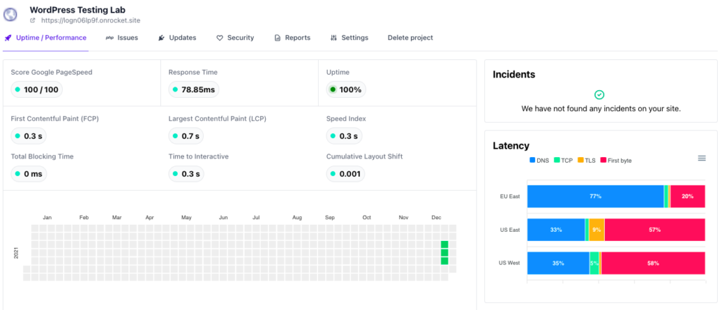 Rocket.net uptime rate