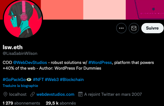 Lisa Wilson Twitter profile