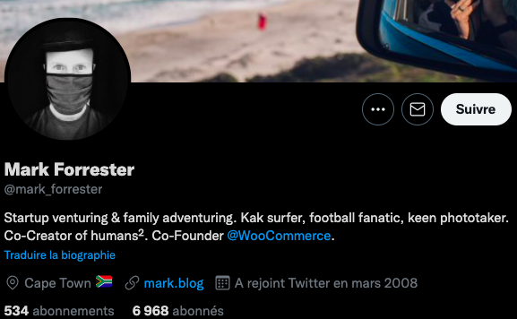 Mark Forrester Twitter profile