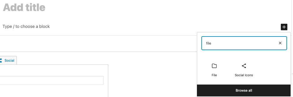 Adding a file block WordPress