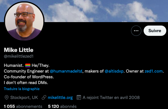 Mike Little Twitter profile