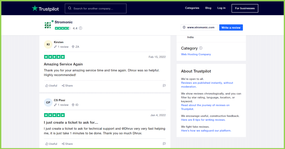Stromonic reviews on trustpilot