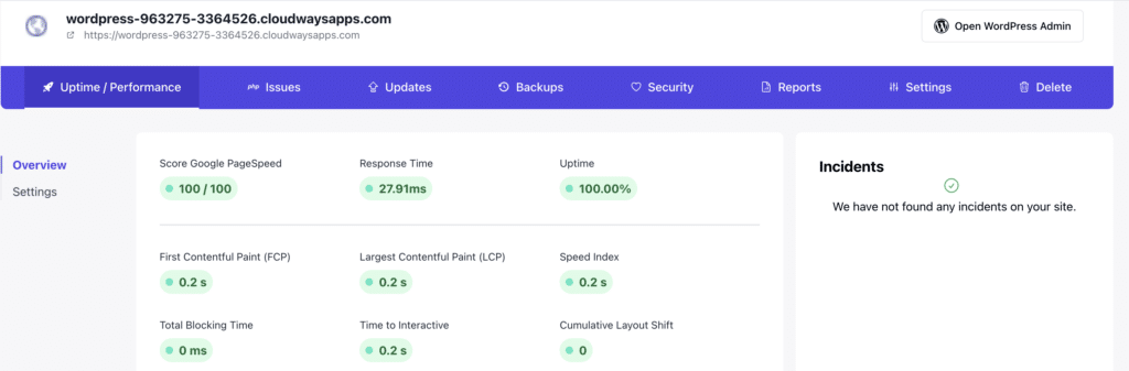 Cloudways uptime