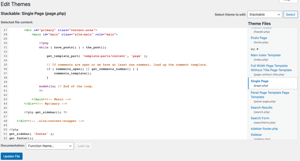 Theme-Editor für WordPress