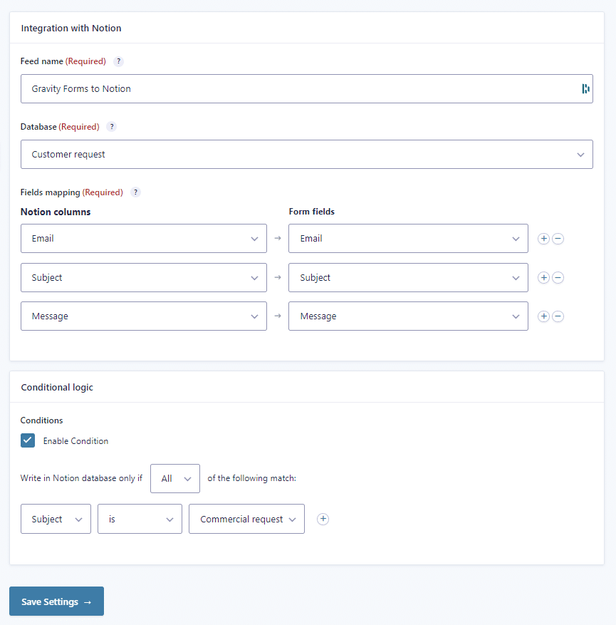 Integration notion and WordPress