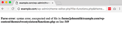 How to Add PHP in WordPress: PHP Syntax Error