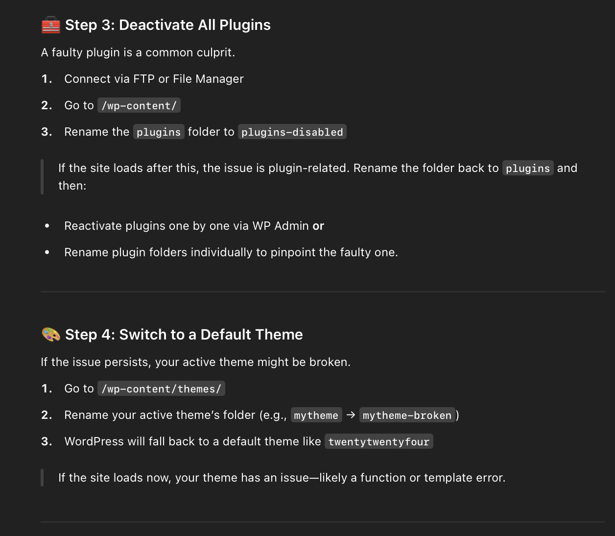 Output of AI Prompt for WordPress Developers