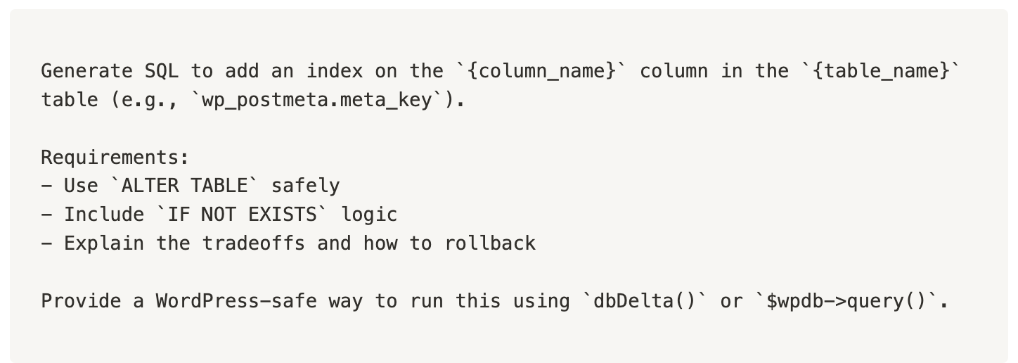 AI Prompt for WordPress Developers