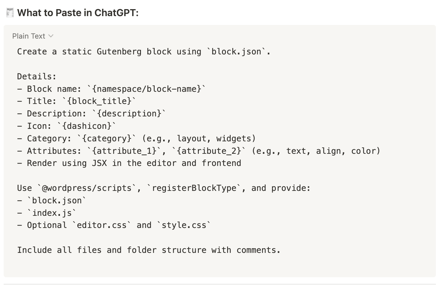 AI Prompts for WordPress Developers