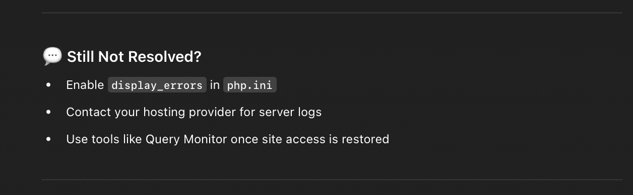 Output of AI Prompt for WordPress Developers