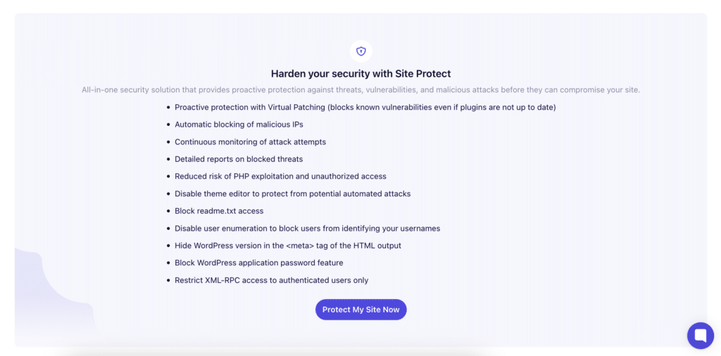 What is virtual patching and features of WP Umbrella's latest site protect