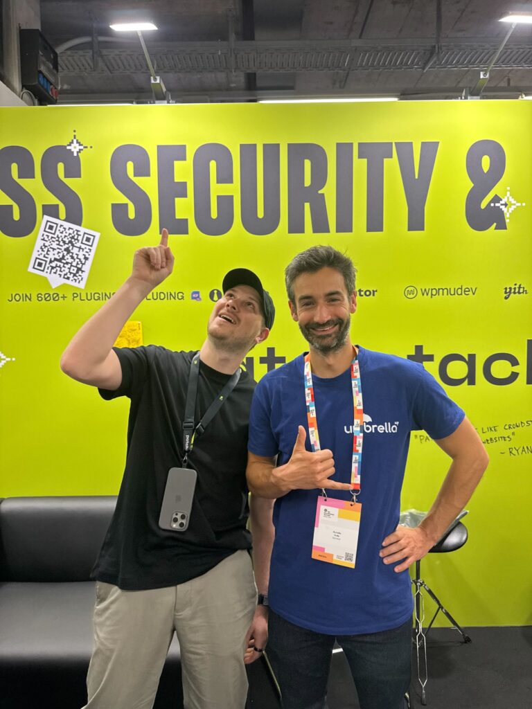 Oliver Side (Patchstack founder) and Aurelio Volle (WP Umbrella founder)