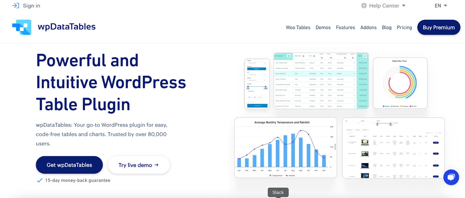 Home page of wpDataTables