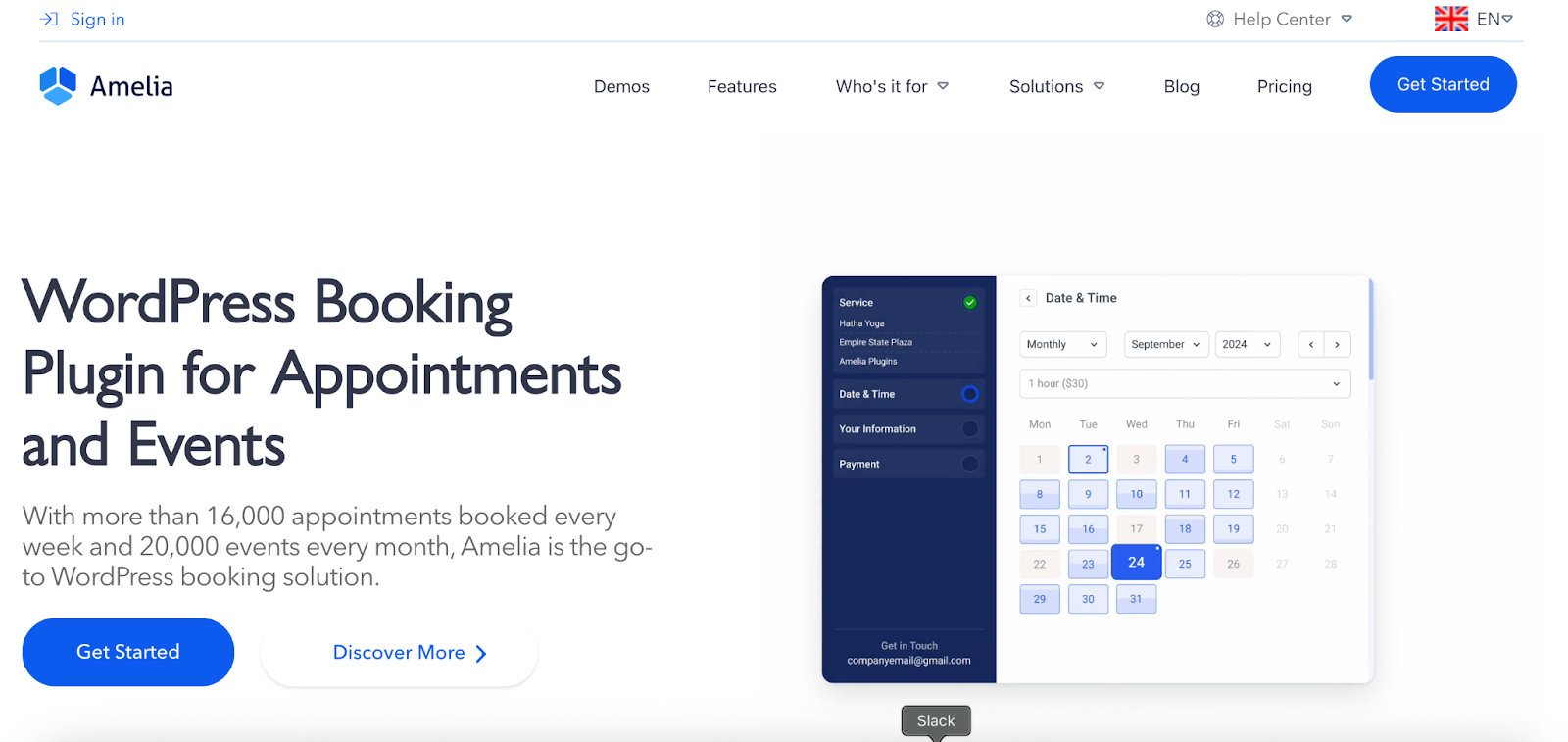 Home page of Amelia