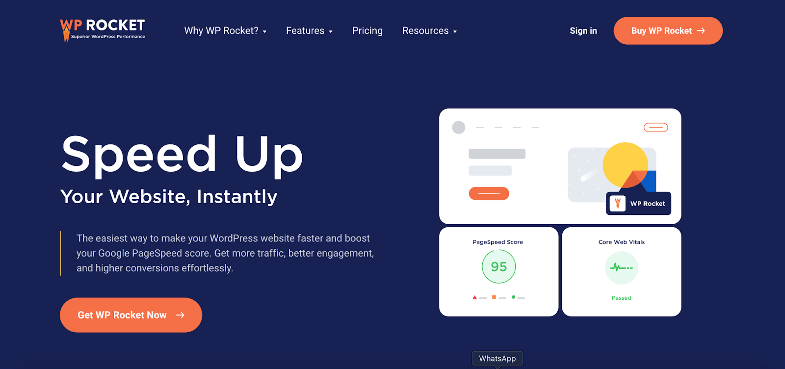 Wordpress tools: Home page of WP Rocket