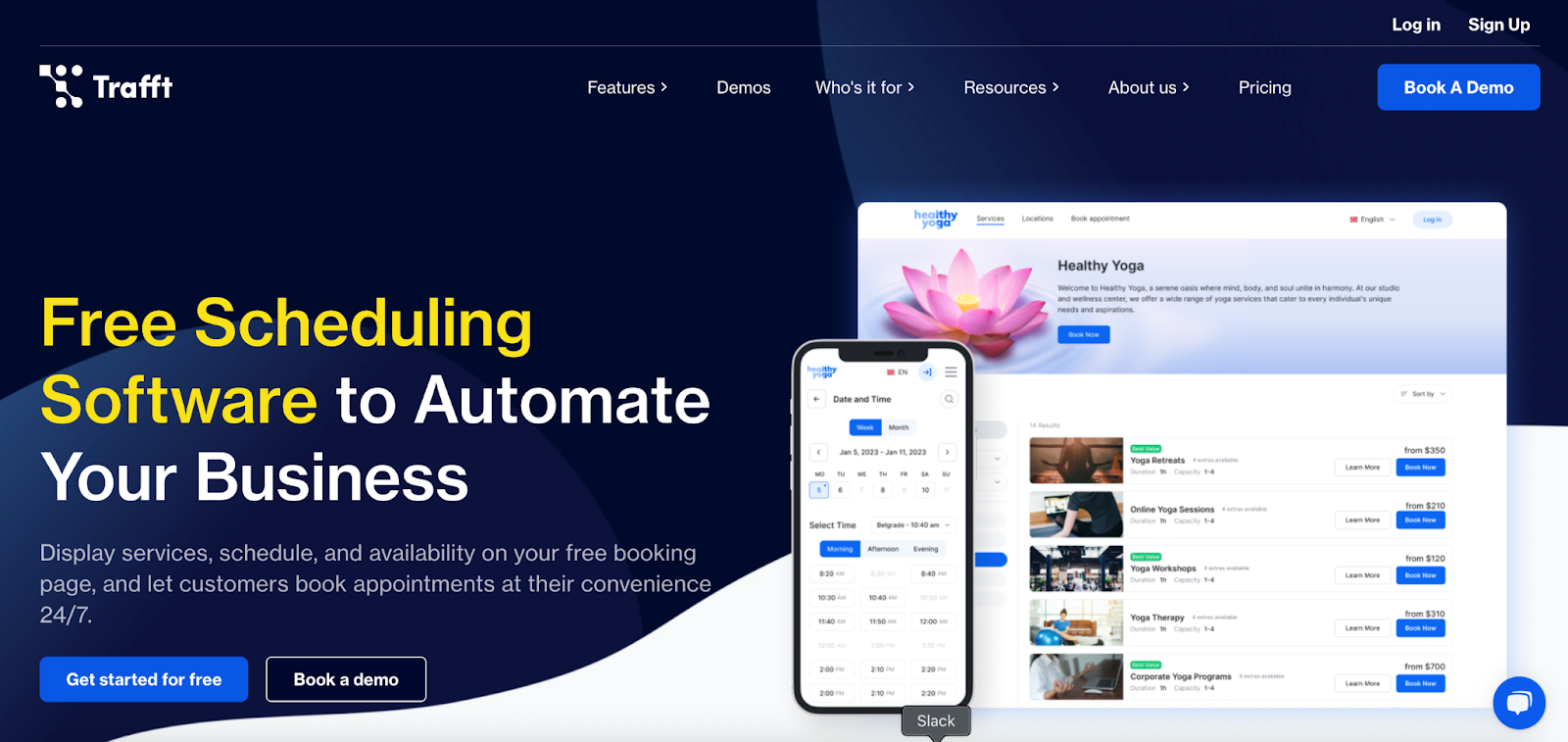Home page of Trafft