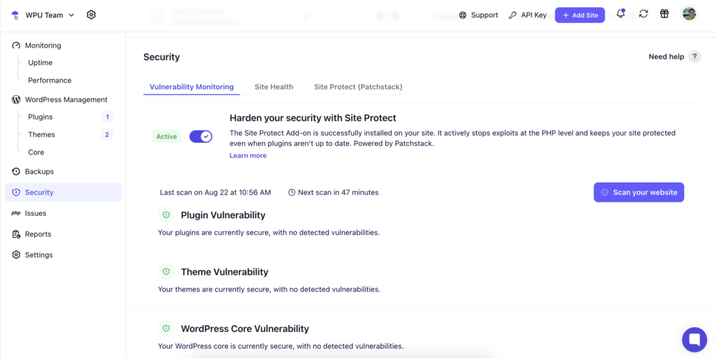 What's included in WordPress Care Plans: Security