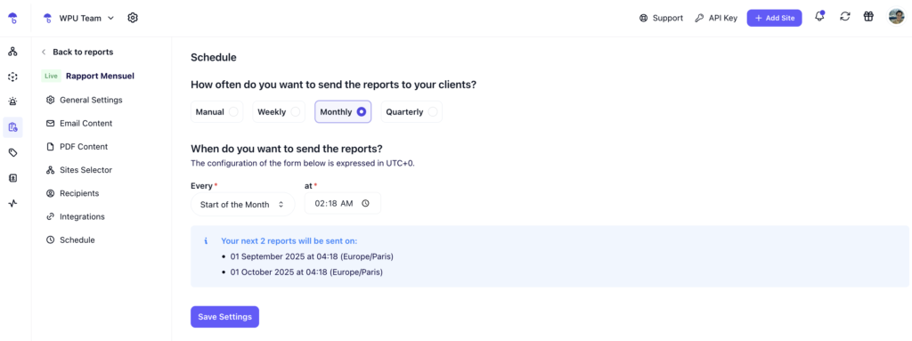 Scheduling WordPress Maintenance Emails using WP Umbrella