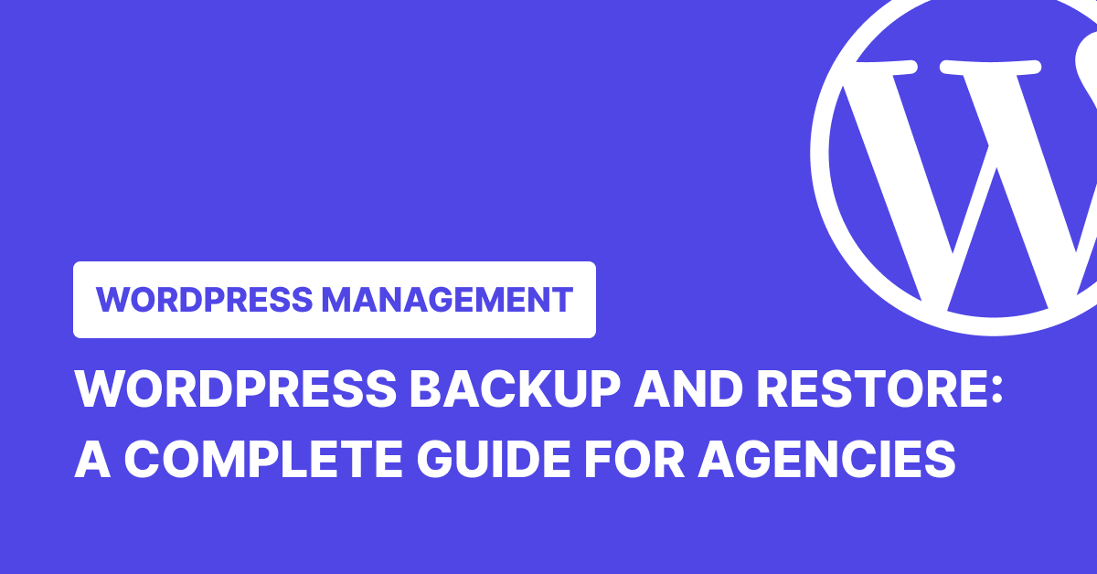 WordPress-Sicherung und -Wiederherstellung